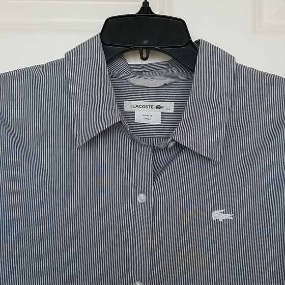 Lacoste Tops - 🚫SOLD - Lacoste Navy & White Stripe Shirt